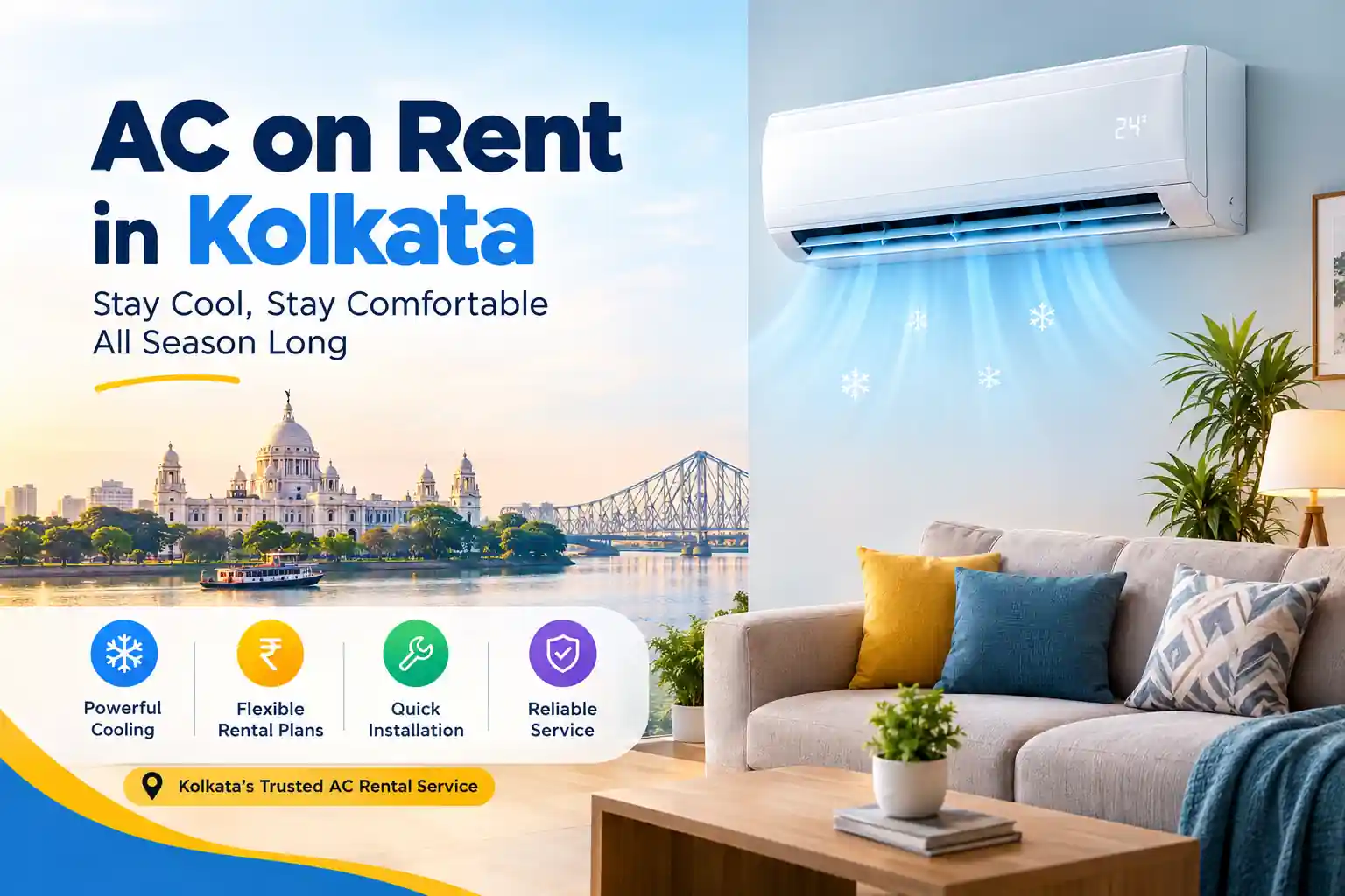 AC on Rent in Kolkata 2026 — Monthly Charges, Best Options & What to Know