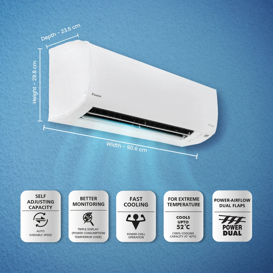 Daikin 2.0 Ton 3Star Inverter 2026 Model FTKL71XV16   view 4