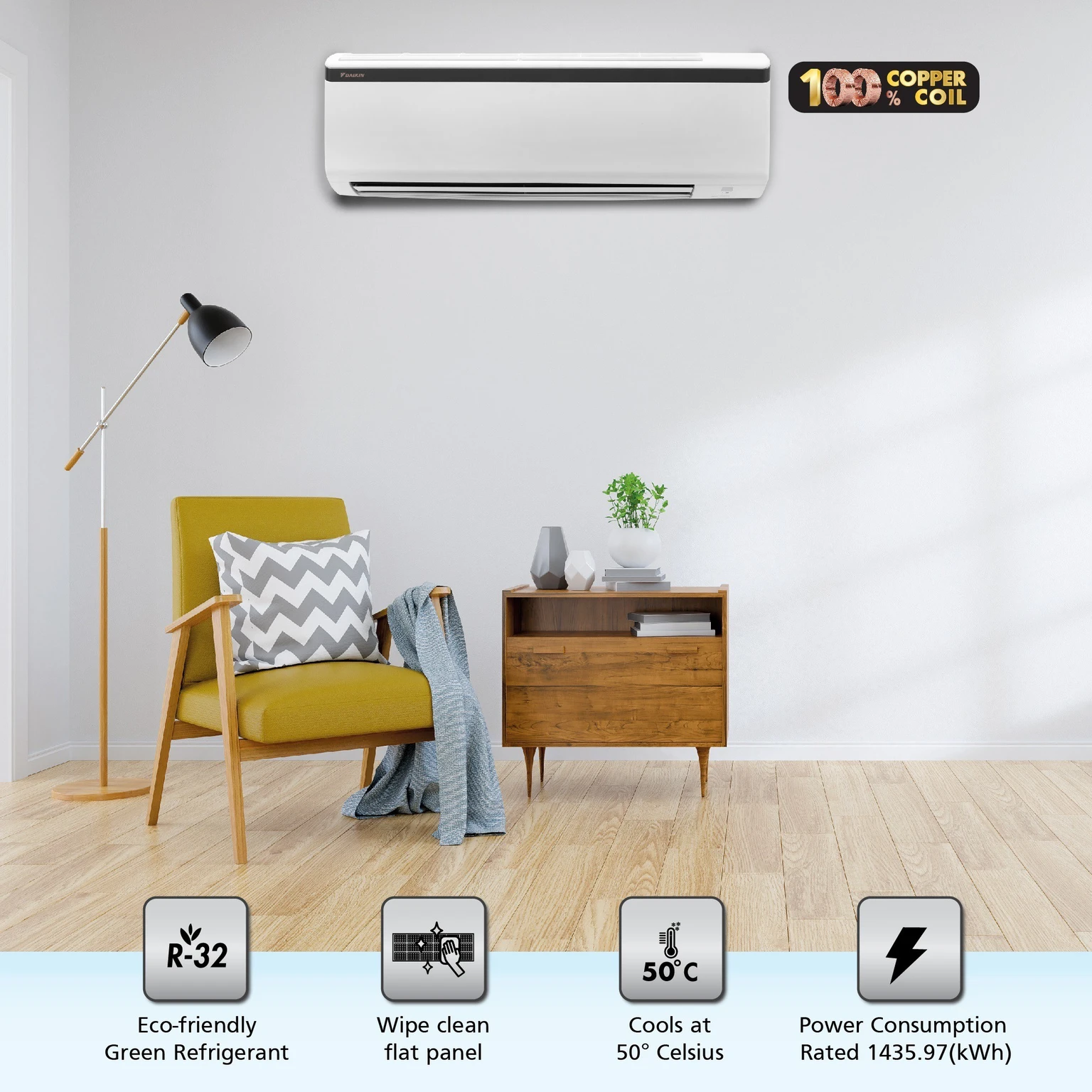 Daikin Model 2026 FTKC48XV16  1.4 ton 3 star inverter split air conditioner view 4