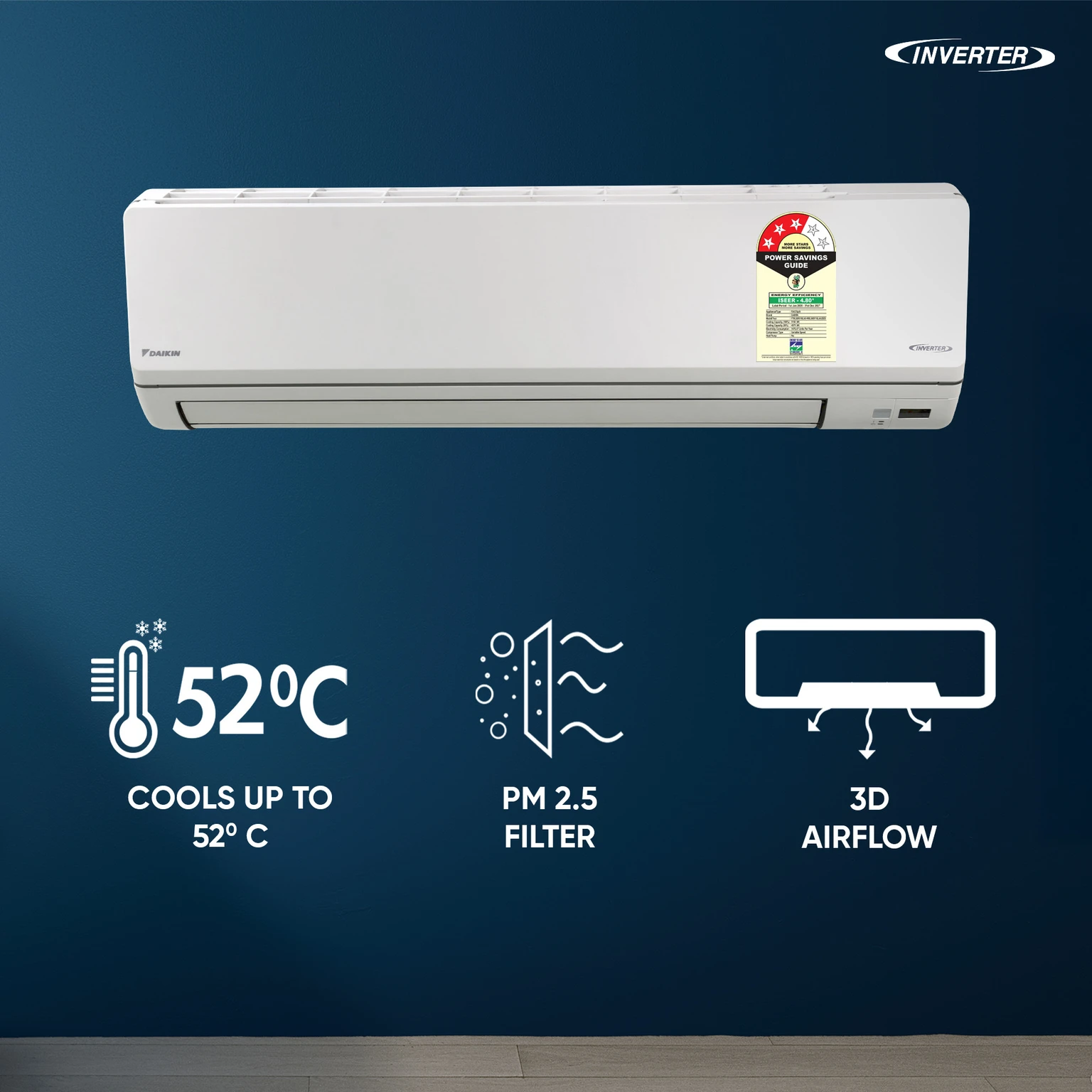 Daikin 2026 Model 2.6 Ton 3 Star Split Inverter AC (FTKL90XV16 White) view 4